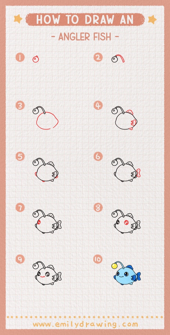 how to draw an angler fish pinterest pin